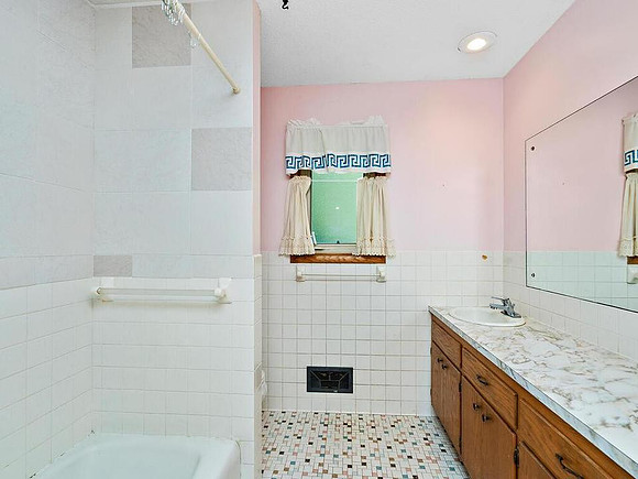 Old downstairs bath is gone