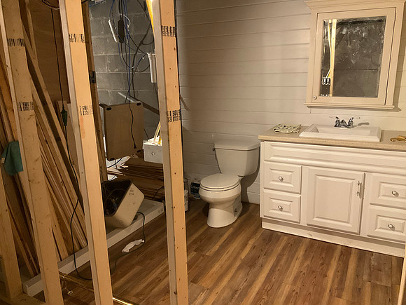 new basement bath with shower
